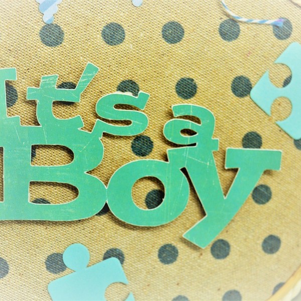 Διακοσμητικό Τελαράκι "It's a boy!" + δώρο καρτούλα - ύφασμα, διακοσμητικό, αγόρι, χαρτί, αστέρι, κορδόνια, χειροποίητα, μαμά, κρεμαστά, για παιδιά - 3