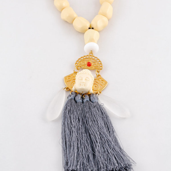 BUDDHA COLLECTION - fashion, με φούντες, ακρυλικό, κολιέ, summer, boho