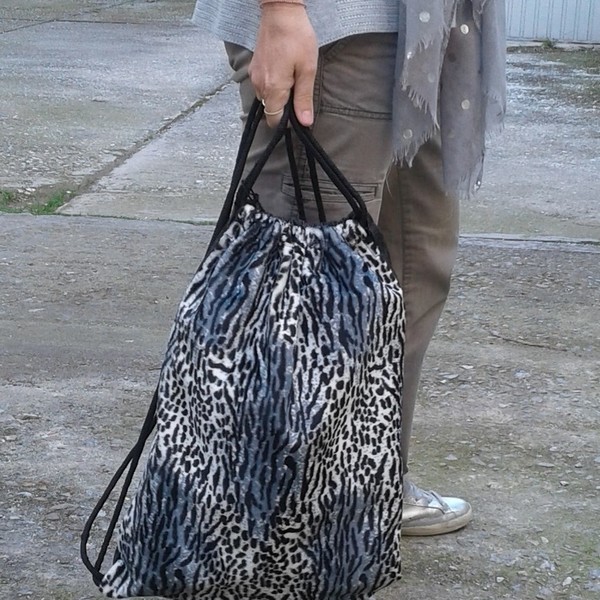 Backpack animal print - animal print, fashion, μοντέρνο, στυλ, πλάτης, τσάντα, χειροποίητα, ethnic - 3