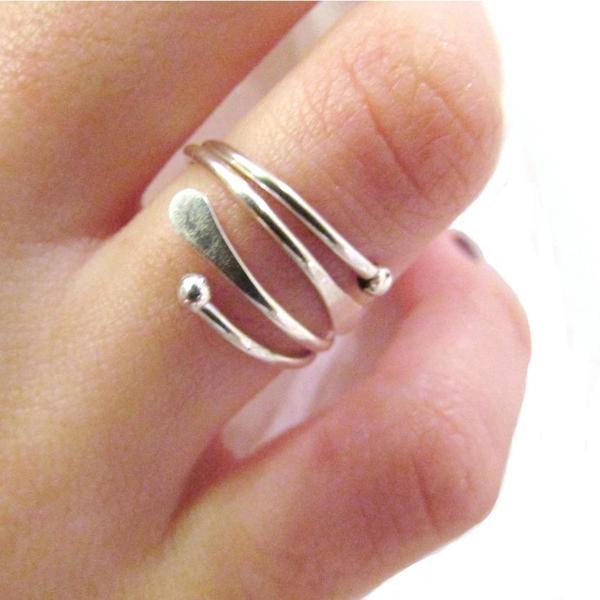 Ασημένιο Δαχτυλίδι, Στεφάνι - statement, ασήμι 925, στεφάνια, δαχτυλίδι, minimal, ασημένια, μεγάλα, αυξομειούμενα