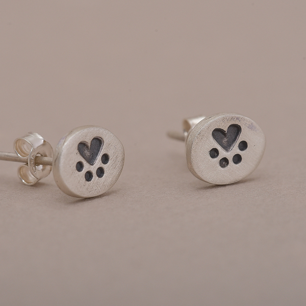 ασημένια καρφωτά σκουλαρίκια με οξείδωση - ασήμι, animal print, ασήμι 925, καρδιά, σκουλαρίκια, καρφωτά - 3