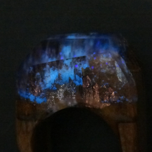 Ξύλινο Δαχτυλίδι "Frozen" - statement, ασήμι, ξύλο, ρητίνη, δαχτυλίδι, ξύλινο, σταθερά, μεγάλα - 4