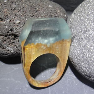 Ξύλινο Δαχτυλίδι ρητίνης - ξύλο, ρητίνη, δαχτυλίδι, ξύλινο - 2