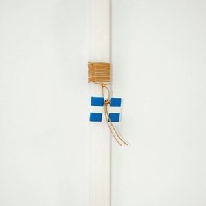Λαμπάδα με ελληνική σημαία από πολυμερικό πηλό - κορίτσι, αγόρι, δώρο, λαμπάδες, πηλός, κερί
