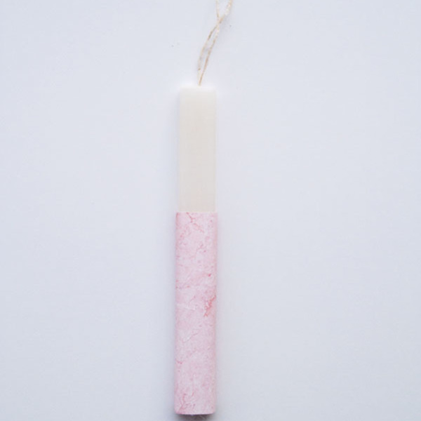 EASTER CANDLE I MARBLE PINK - καμβάς, λαμπάδες