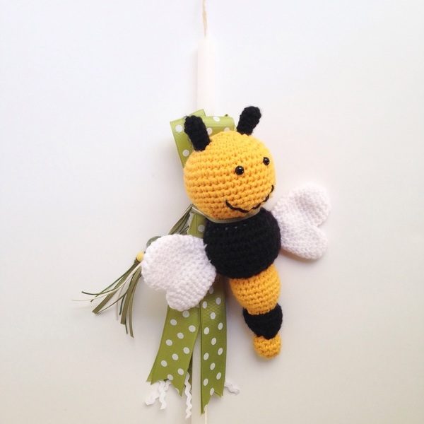 Πασχαλινή Λαμπάδα Μελισσούλα - δώρο, λαμπάδες, νονά