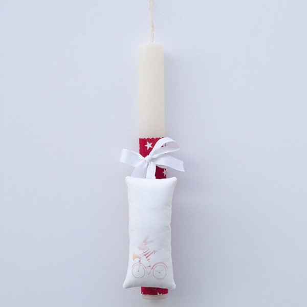 EASTER CANDLE I HAPPY BUNNY - ύφασμα, αγόρι, λαμπάδες