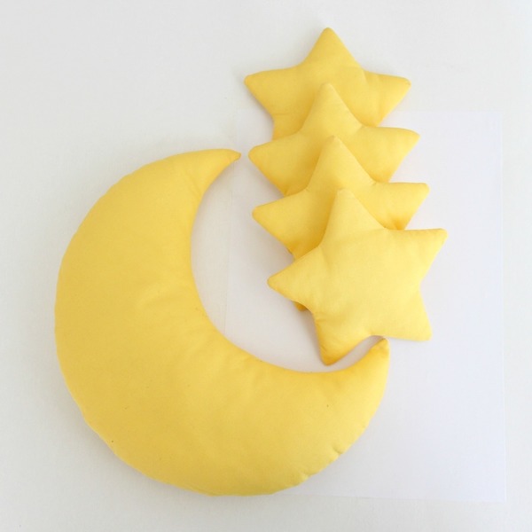 Υφασμάτινο φεγγάρι με αστέρια για τον τοίχο - βαμβάκι, κορίτσι, αγόρι, επιτοίχιο, αστέρι, φεγγάρι, κρεμαστά, για παιδιά, μαξιλάρια - 2