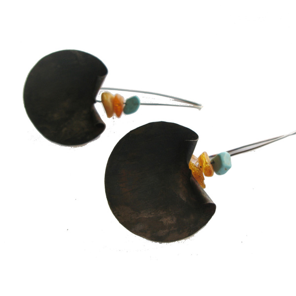 Μοναδικό σκουλαρίκι με κεχριμπαρι & τυρκουάζ/ handmade earrings with amber & turquoise - statement, ημιπολύτιμες πέτρες, ημιπολύτιμες πέτρες, handmade, καλοκαιρινό, ιδιαίτερο, μοναδικό, γυναικεία, ανοιξιάτικο, κορίτσι, δώρο, μέταλλο, σκουλαρίκια, χειροποίητα, χειροποίητα σκουλαρίκια με πέρλε, δώρα, δωράκι, είδη δώρου, γυναίκα, ατσάλι, unique, δώρα για γυναίκες