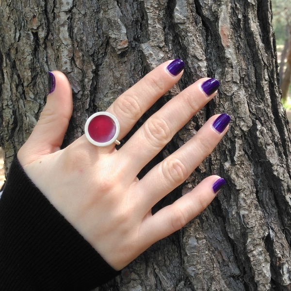 επαργυρωμένο αυξομειούμενο δαχτυλίδι με σμάλτο - γυναικεία, σμάλτος, επάργυρα, δαχτυλίδι, μπρούντζος, αυξομειούμενα - 5