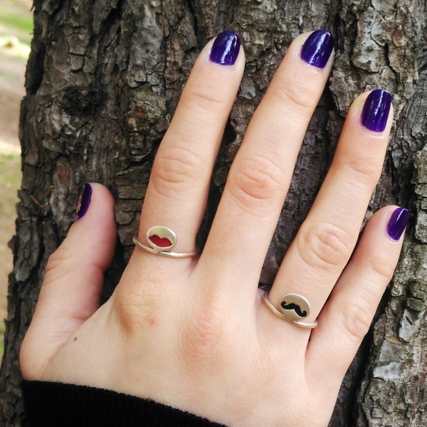 ασημένιο δαχτυλίδι με σμάλτο χειλάκια - γυναικεία, ασήμι 925, σμάλτος, δαχτυλίδι, must αξεσουάρ, ασημένια, βεράκια, γυναίκα, αυξομειούμενα - 2