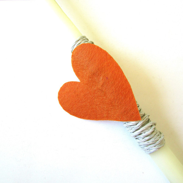 χειροποιητη λαμπαδα καρδια |orange heart - καρδιά, τσόχα, τσόχα, λαμπάδες, χειροποίητα, κερί, κερί