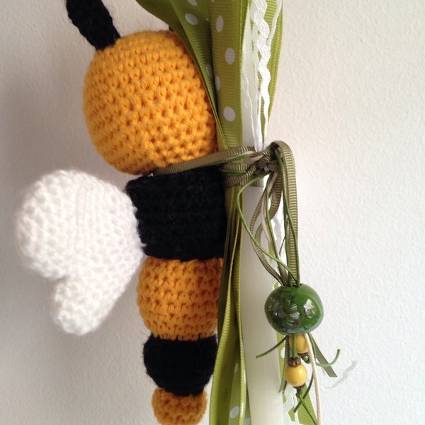 Πασχαλινή Λαμπάδα Μελισσούλα - δώρο, λαμπάδες, νονά - 3