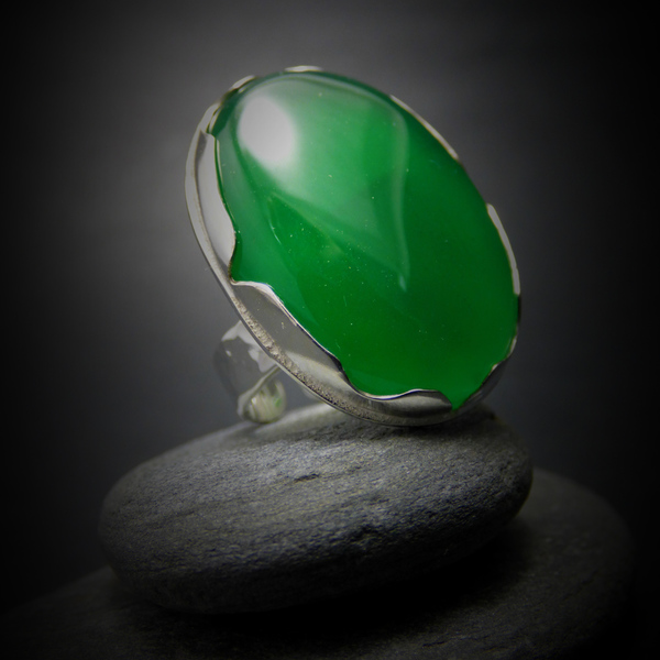 " Green Onyx " - Χειροποίητο επάργυρο δαχτυλίδι με Πράσινο Όνυχα! - ημιπολύτιμες πέτρες, ημιπολύτιμες πέτρες, handmade, fashion, vintage, design, ιδιαίτερο, μοναδικό, μοντέρνο, sexy, επάργυρα, δέντρα, όνυχας, donkey, χειροποίητα, romantic, κλασσικά - 2