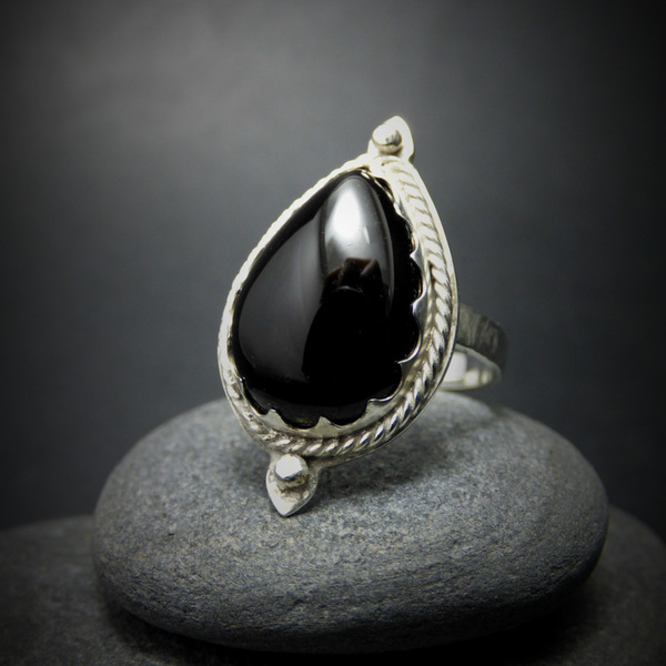 " Magic Black Onyx " - Χειροποίητο επάργυρο δαχτυλίδι με Μαύρο Όνυχα! - ημιπολύτιμες πέτρες, ημιπολύτιμες πέτρες, handmade, fashion, καλοκαιρινό, vintage, κλασσικό, design, ιδιαίτερο, μοναδικό, μοντέρνο, γυναικεία, sexy, ανοιξιάτικο, σύρμα, επάργυρα, επάργυρα, όνυχας, donkey, δαχτυλίδι, χειροποίητα, romantic, απαραίτητα καλοκαιρινά αξεσουάρ, must αξεσουάρ, κλασσικά, γυναίκα, boho, ethnic - 2