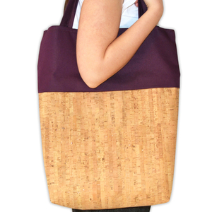 Τσάντα ώμου από φελλό - ύφασμα, γυναικεία, τσάντα, unique, φελλός, φθηνές - 3