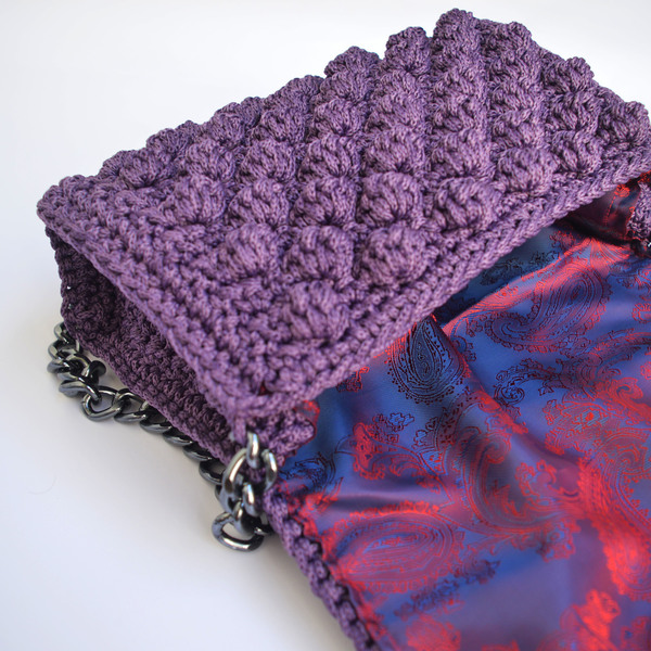 Τσάντα crochet ώμου με αλυσίδα - αλυσίδες, αλυσίδες, handmade, πλεκτό, ώμου, crochet, τσάντα, χειροποίητα, πλεκτές τσάντες - 4
