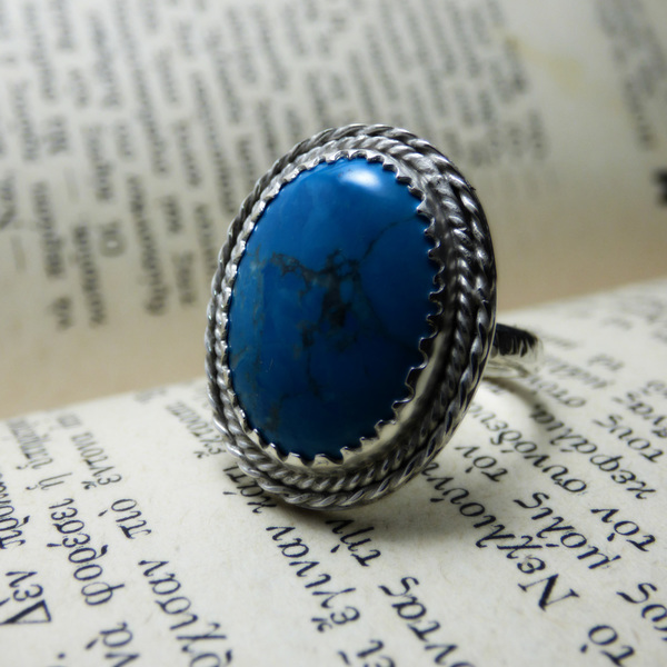 " Blue Howlite " - Χειροποίητο επάργυρο δαχτυλίδι με Μπλε Χαολίτη! - ημιπολύτιμες πέτρες, ημιπολύτιμες πέτρες, chic, handmade, βραδυνά, fashion, καλοκαιρινό, vintage, design, ιδιαίτερο, μοναδικό, μοντέρνο, γυναικεία, sexy, χαολίτης, ανοιξιάτικο, σύρμα, χειμωνιάτικο, επάργυρα, επάργυρα, donkey, δαχτυλίδι, χειροποίητα, romantic, πριγκίπισσα, απαραίτητα καλοκαιρινά αξεσουάρ, κλασσικά, γυναίκα, boho, αυξομειούμενα - 4