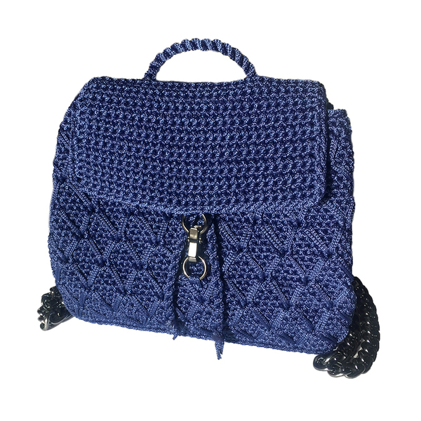 Diamond Crochet Backpack - Χειροποίητο κροσέ σακίδιο πλάτης - statement, αλυσίδες, chic, handmade, fashion, design, μόδα, ιδιαίτερο, μοναδικό, μοντέρνο, πλεκτό, γυναικεία, δώρο, crochet, σακίδια πλάτης, κορδόνια, χειροποίητα, εντυπωσιακό, δώρα, ξεχωριστό, γενέθλια, unique, δώρα για γυναίκες