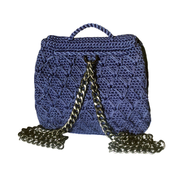 Diamond Crochet Backpack - Χειροποίητο κροσέ σακίδιο πλάτης - statement, αλυσίδες, chic, handmade, fashion, design, μόδα, ιδιαίτερο, μοναδικό, μοντέρνο, πλεκτό, γυναικεία, δώρο, crochet, σακίδια πλάτης, κορδόνια, χειροποίητα, εντυπωσιακό, δώρα, ξεχωριστό, γενέθλια, unique, δώρα για γυναίκες - 3