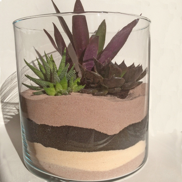 Sand Art Terrarium - διακοσμητικό, γυαλί, σπίτι, διακόσμηση, γυάλινες, κασπώ - 3