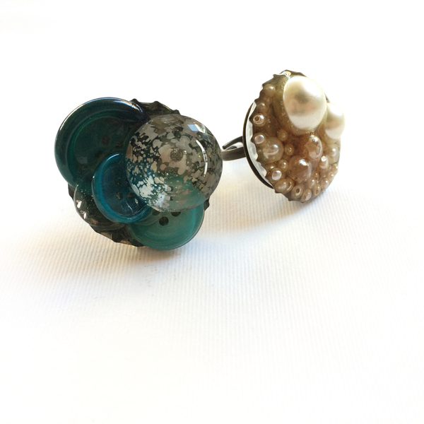 | the pearl ring | - chic, γυαλί, γυναικεία, δαχτυλίδι, χάντρες, μπρούντζος, πέρλες - 3