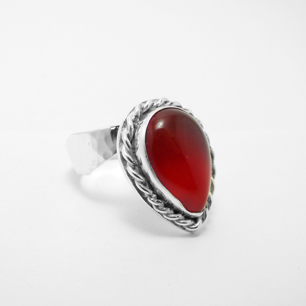 " Red Passion Drop " - Χειροποίητο επάργυρο δαχτυλίδι με Καρνεόλιο. - ημιπολύτιμες πέτρες, ημιπολύτιμες πέτρες, chic, handmade, fashion, vintage, κλασσικό, design, ιδιαίτερο, μοναδικό, μοντέρνο, sexy, ανοιξιάτικο, επάργυρα, επάργυρα, donkey, δαχτυλίδι, δαχτυλίδια, χειροποίητα, romantic, απαραίτητα καλοκαιρινά αξεσουάρ, must αξεσουάρ, κλασσικά, ethnic