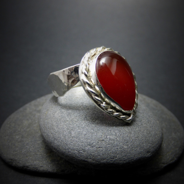 " Red Passion Drop " - Χειροποίητο επάργυρο δαχτυλίδι με Καρνεόλιο. - ημιπολύτιμες πέτρες, ημιπολύτιμες πέτρες, chic, handmade, fashion, vintage, κλασσικό, design, ιδιαίτερο, μοναδικό, μοντέρνο, sexy, ανοιξιάτικο, επάργυρα, επάργυρα, donkey, δαχτυλίδι, δαχτυλίδια, χειροποίητα, romantic, απαραίτητα καλοκαιρινά αξεσουάρ, must αξεσουάρ, κλασσικά, ethnic - 2