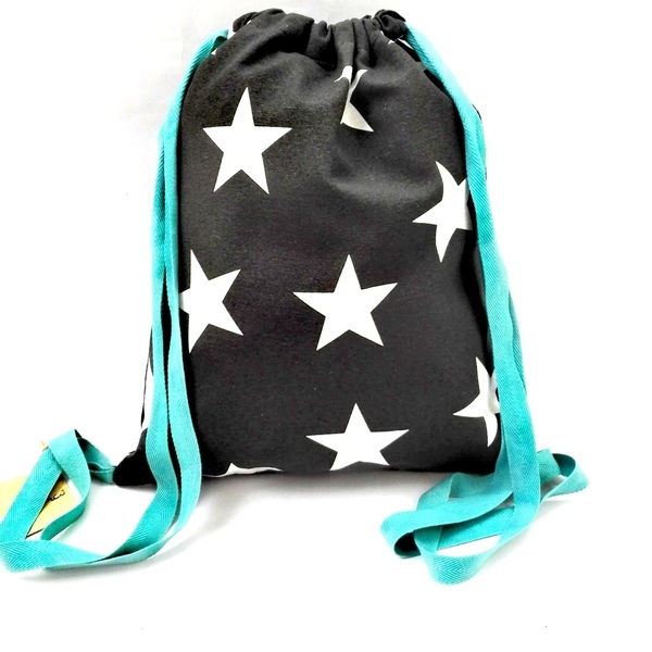 Handmade backpack - ύφασμα, βαμβάκι, fashion, κορίτσι, αστέρι, σακίδια πλάτης, χειροποίητα, must αξεσουάρ, βαμβακερές κορδέλες