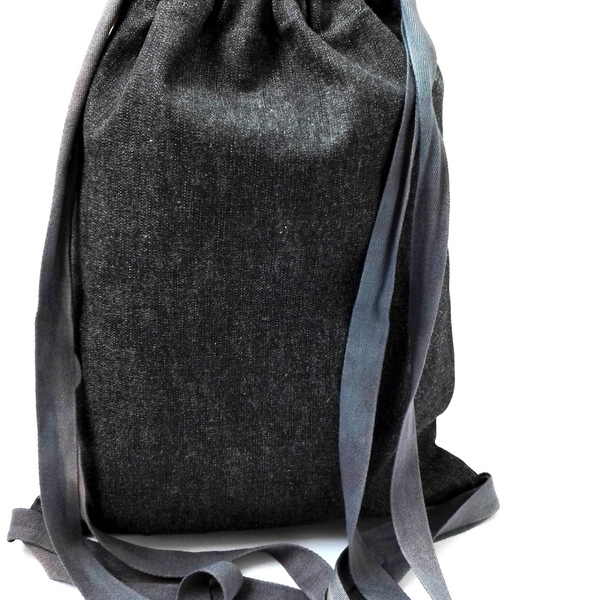 Handmade backpack - βαμβάκι, ριγέ, σακίδια πλάτης, χειροποίητα, must αξεσουάρ, βαμβακερές κορδέλες - 3