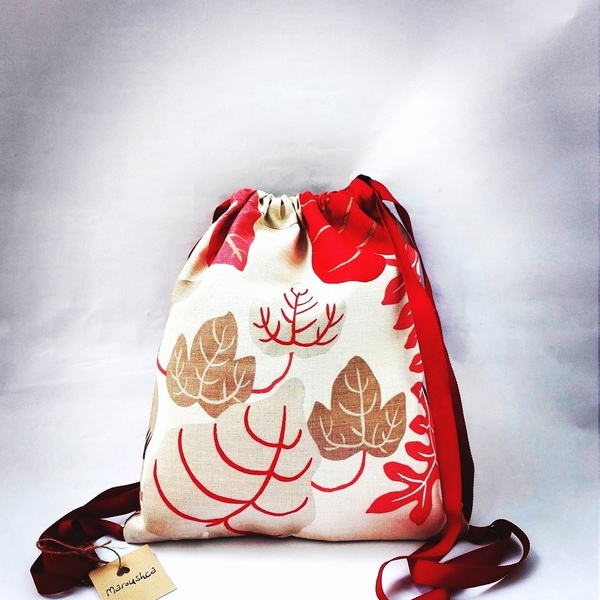 Handmade backpack - βαμβάκι, σακίδια πλάτης, χειροποίητα, must αξεσουάρ, βαμβακερές κορδέλες