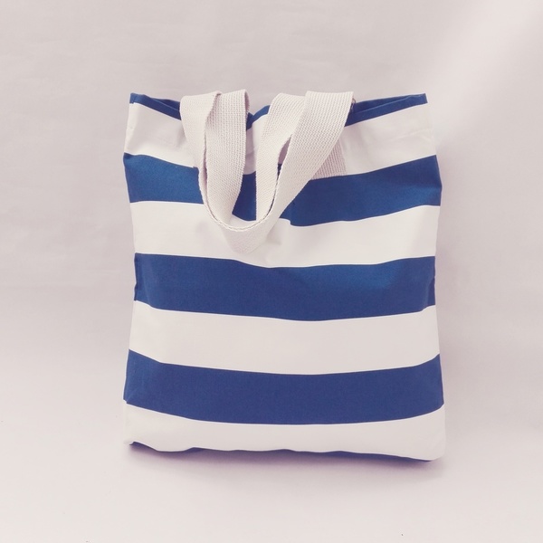 Handmade shopping bag - βαμβάκι, ριγέ, ώμου, χειροποίητα, must αξεσουάρ