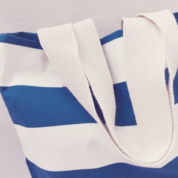 Handmade shopping bag - βαμβάκι, ριγέ, ώμου, χειροποίητα, must αξεσουάρ - 4