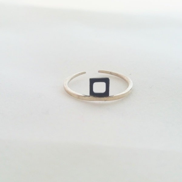 ασημένιο δαχτυλίδι τετράγωνο - ασήμι 925, δαχτυλίδι, γεωμετρικά σχέδια