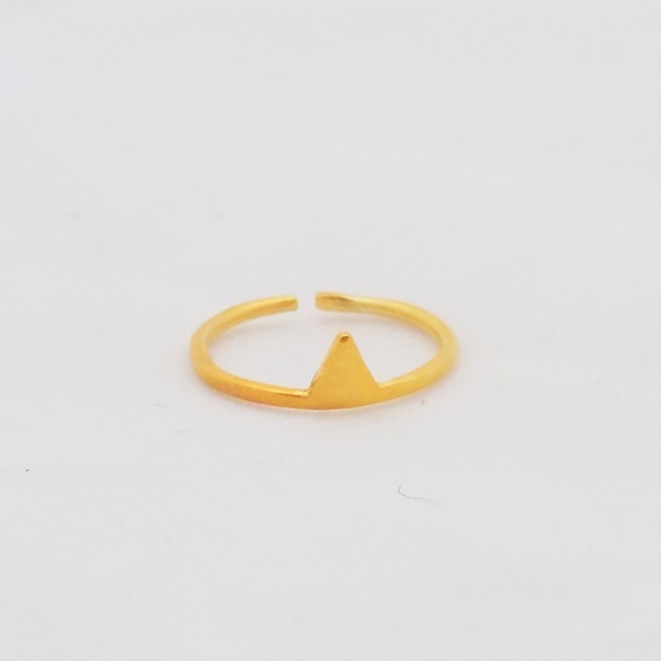 επίχρυσο ασημένιο δαχτυλίδι τρίγωνο - επιχρυσωμένα, επιχρυσωμένα, δαχτυλίδι, γεωμετρικά σχέδια