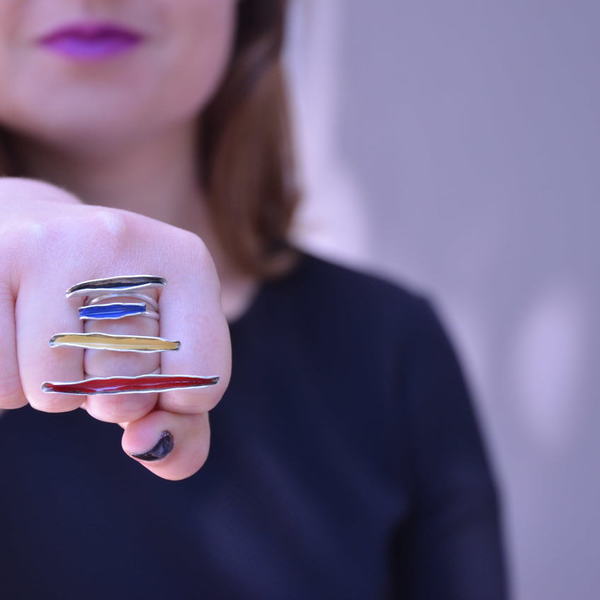 ''Colours'' ring/ Χειροποίητο δαχτυλίδι από ασήμι925 - πολύχρωμο, μοναδικό, ασήμι 925, σμάλτος, δώρο, δαχτυλίδια, χειροποίητα, must αξεσουάρ, ασημένια, γυναίκα, casual - 4