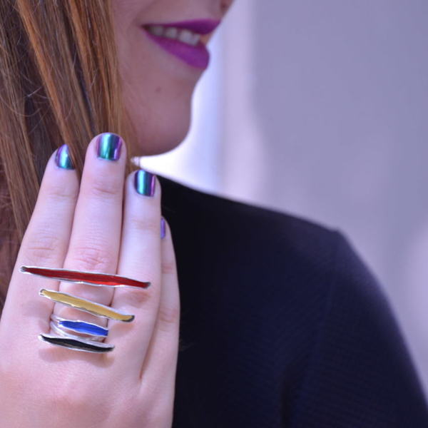 ''Colours'' ring/ Χειροποίητο δαχτυλίδι από ασήμι925 - πολύχρωμο, μοναδικό, ασήμι 925, σμάλτος, δώρο, δαχτυλίδια, χειροποίητα, must αξεσουάρ, ασημένια, γυναίκα, casual - 5