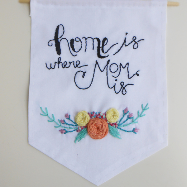 Banner - γιορτη μητέρας - ύφασμα, διακοσμητικό, δώρο, τοίχου, κορδόνια, μαμά, κρεμαστά, γιορτή της μητέρας - 2