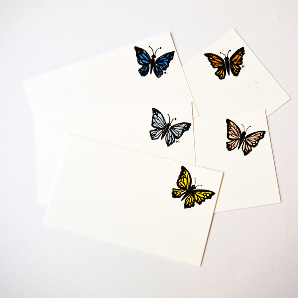 10 cartes-visites butterfly - φάκελοι, χαρτί, δώρο, ακρυλικό, πεταλούδα