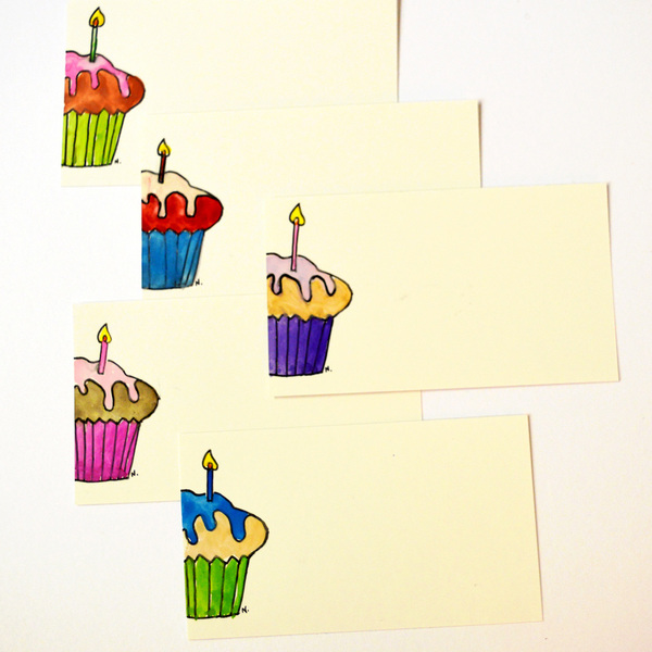 10 cartes-visites cupcake. - χαρτί, δώρο, ακρυλικό, χειροποίητα, γενέθλια - 4