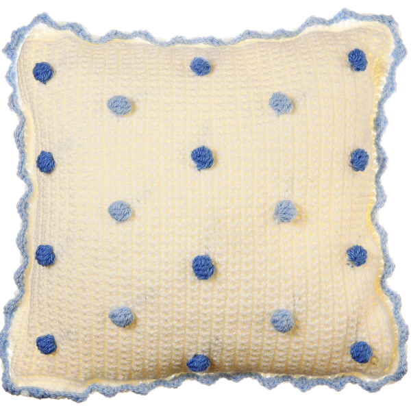 Πλεκτό διακοσμητικό μαξιλάρι blue dream - διακοσμητικό, vintage, πλεκτό, πολυεστέρας, αγόρι, μικρός πρίγκιπας, romantic, μαξιλάρια