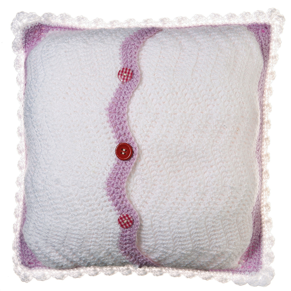 Πλεκτό διακοσμητικό μαξιλάρι pink waves - διακοσμητικό, vintage, πλεκτό, πολυεστέρας, κορίτσι, δώρα για βάπτιση, δωμάτιο, romantic, μαξιλάρια - 2