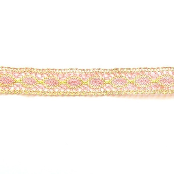 τσόκερ δαντέλα ροζ με χρυσοκλωστή - handmade, δαντέλα, ανοιξιάτικο, τσόκερ, κολιέ, χειροποίητα, Black Friday