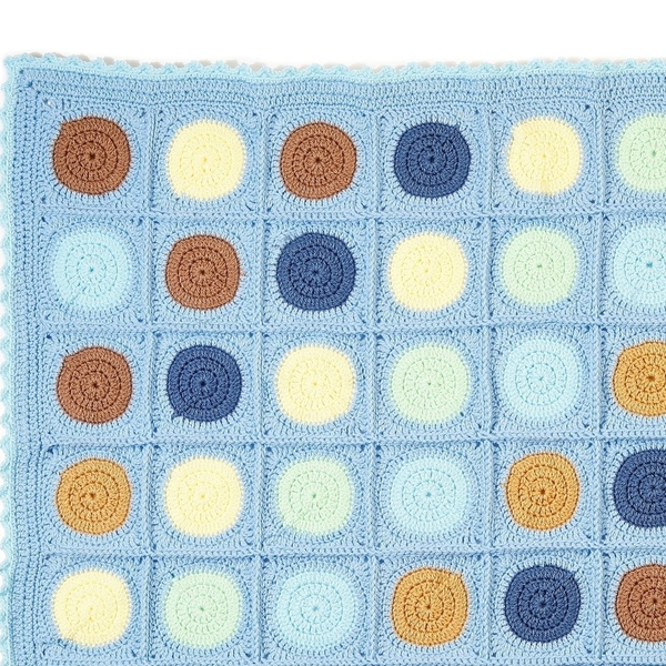 Πλεκτή κουβερτούλα για μωρά Merry Go Round in blue - vintage, πλεκτό, δώρο, crochet, δώρα για βάπτιση, δωμάτιο, βρεφικά, κουβέρτες - 3