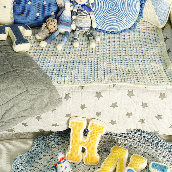Πλεκτή κουβερτούλα για μωρά vintage sky - πλεκτό, αγόρι, δώρο, crochet, μικρός πρίγκιπας, δώρα για βάπτιση, δωμάτιο, βρεφικά, κουβέρτες - 2