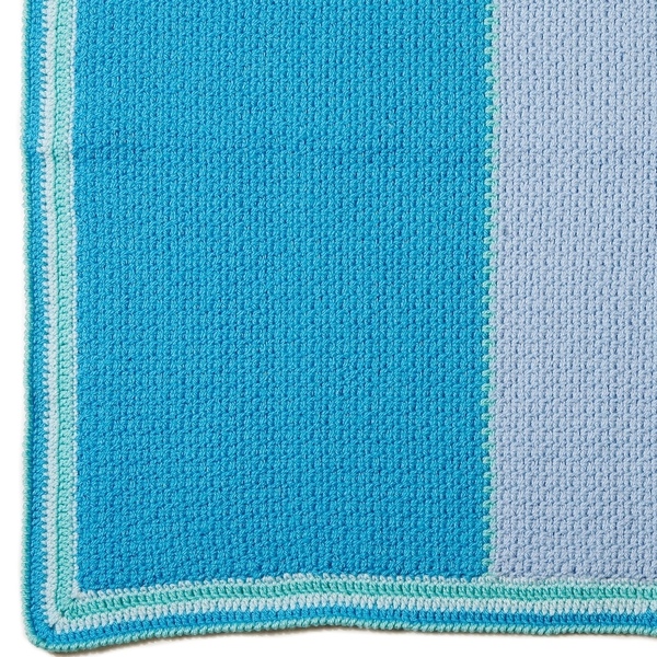 Πλεκτή κουβερτούλα για μωρά blue colorblock - πλεκτό, αγόρι, δώρο, crochet, μικρός πρίγκιπας, δώρα για βάπτιση, βρεφικά, κουβέρτες - 2