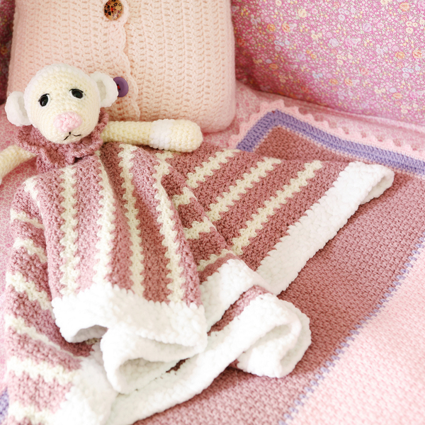 Πλεκτή κουβερτούλα για μωρά old rose colorblock - vintage, πλεκτό, κορίτσι, δώρο, crochet, δώρα για βάπτιση, βρεφικά, κουβέρτες - 4