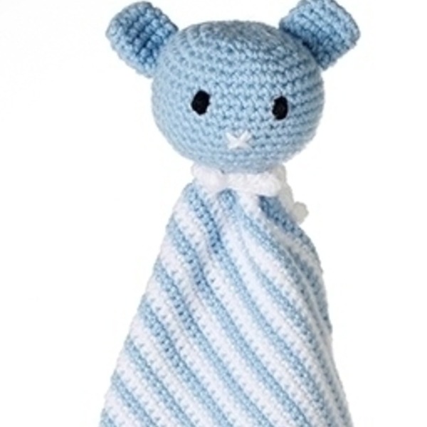 Πλεκτή κουβέρτα αγκαλίτσα με αρκουδάκι-Huggie bear in blue - πλεκτό, πολυεστέρας, αγόρι, δώρο, crochet, δώρα για βάπτιση, αρκουδάκι, βρεφικά, κουβέρτες - 3