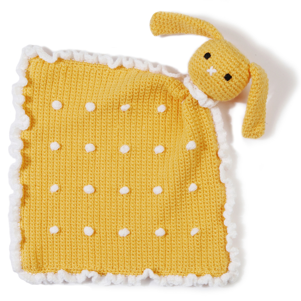 Πλεκτή κουβέρτα αγκαλίτσα με λαγουδάκι-Huggie rabbit in yellow - πλεκτό, πολυεστέρας, κορίτσι, αγόρι, δώρο, crochet, δώρα για βάπτιση, βρεφικά, κουβέρτες