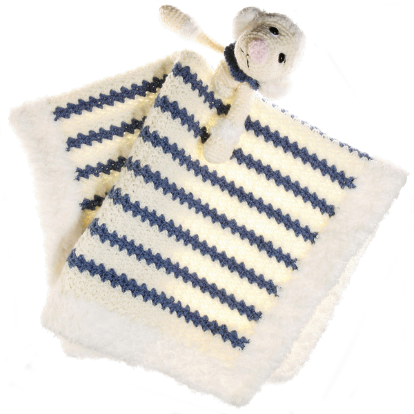 Πλεκτή κουβέρτα αγκαλίτσα με προβατάκι-Ηuggie sheep in blue - πλεκτό, πολυεστέρας, αγόρι, δώρο, crochet, δώρα για βάπτιση, βρεφικά, κουβέρτες
